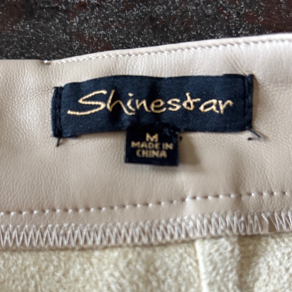 Shinestar Cream Pleather Mini Skirt - Picture 2 of 9